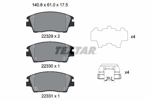 TEXTAR TEX 2232901 FÉKBETÉT 1020202