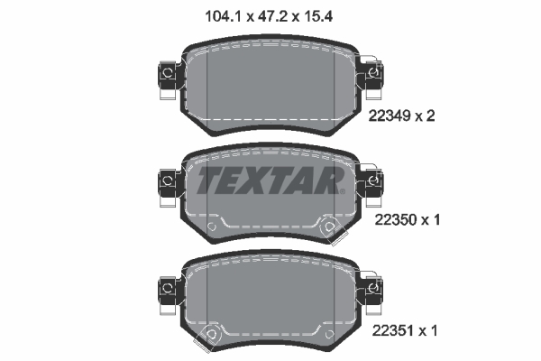 TEXTAR 250 499 2234901 - Fékbetét készlet, tárcsafék