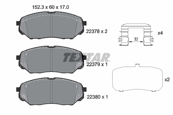 TEXTAR TEX 2237801 Fékbetét készlet, tárcsafék