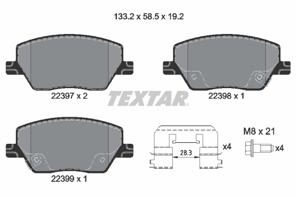 TEXTAR 2239701 Fékbetét készlet, tárcsafék