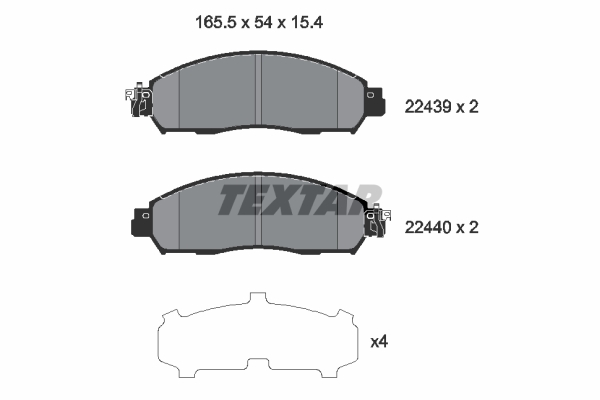 TEXTAR 2243903 Fékbetét készlet, tárcsafék