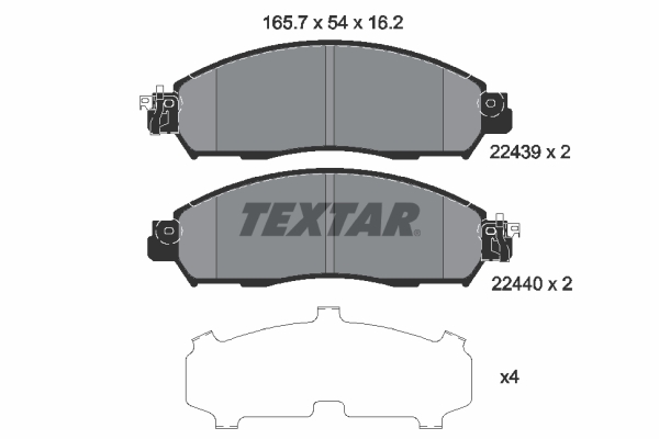 TEXTAR 2243901 Fékbetét készlet, tárcsafék