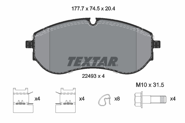 TEXTAR 2249301 fékbetétkészlet, tárcsafék