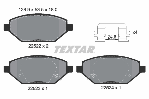 TEXTAR 252 690 2252201 - Fékbetét készlet, tárcsafék