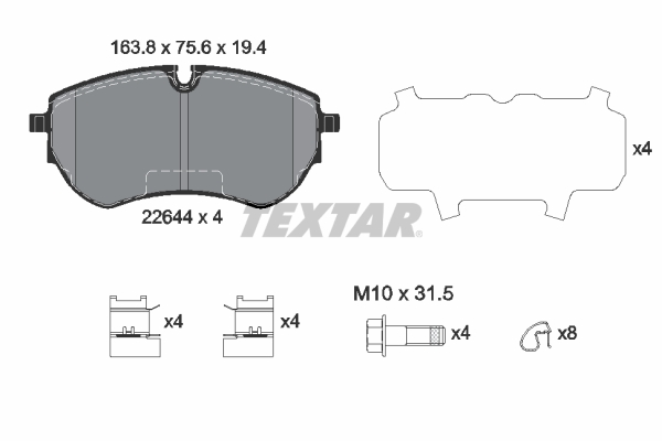 TEXTAR 2264401 TEX FĂŠkbetĂŠt kĂŠszlet, tĂĄrcsafĂŠk