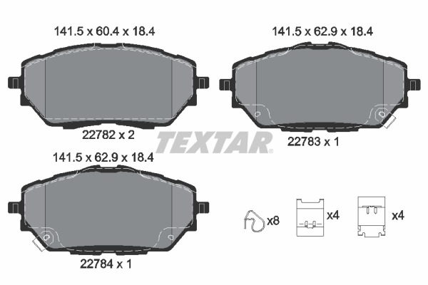 TEXTAR 257 963 2278201 - Fékbetét készlet, tárcsafék