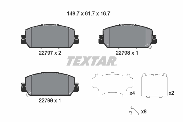 TEXTAR 2279701 Fékbetét készlet, tárcsafék