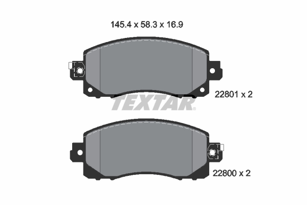 TEXTAR 2280001 Fékbetét készlet, tárcsafék