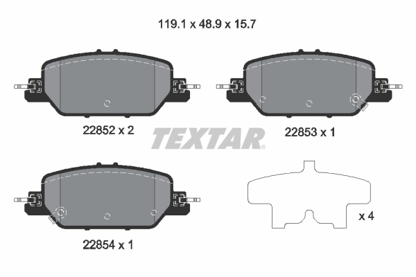 TEXTAR 2285201 Fékbetét készlet, tárcsafék