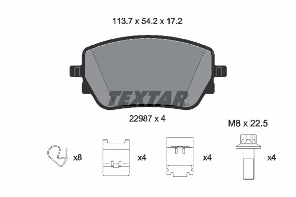 TEXTAR 2298701 Fékbetét készlet, tárcsafék