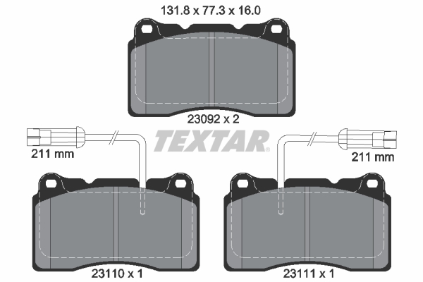 TEXTAR 2309201 Fékbetét készlet, tárcsafék