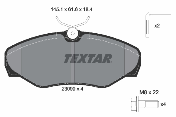 TEXTAR 215 499 2309902 - Fékbetét készlet, tárcsafék