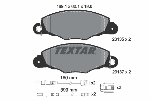 TEXTAR 2313503 Fékbetét készlet, tárcsafék