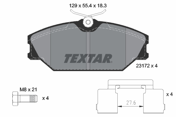 TEXTAR 205 620 2317203 - Fékbetét készlet, tárcsafék