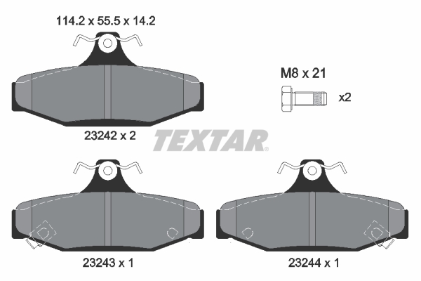 TEXTAR 2324201 Fékbetét készlet, tárcsafék