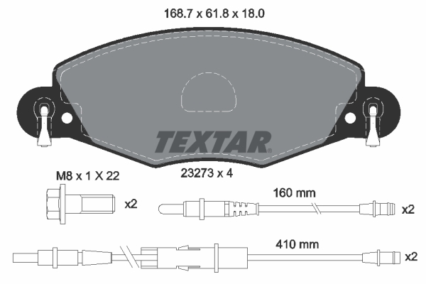 TEXTAR TEX 2327301 Fékbetét készlet, tárcsafék