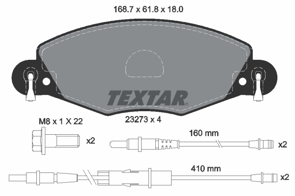 TEXTAR 207 191 2327301 - Fékbetét készlet, tárcsafék