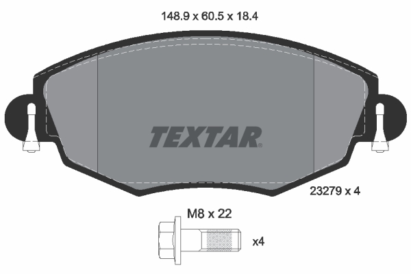TEXTAR TEX 2327904 Fékbetét készlet, tárcsafék