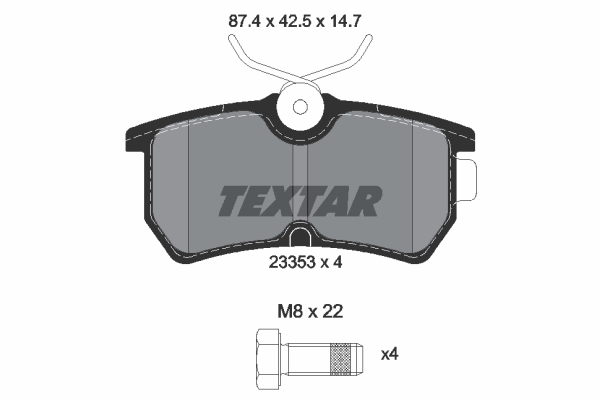 TEXTAR 2335301 Fékbetét készlet, tárcsafék