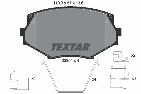 TEXTAR 2335404 Fékbetét készlet, tárcsafék