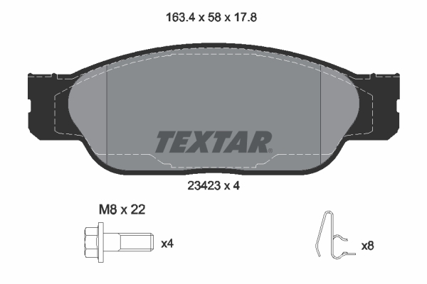 TEXTAR 2342301 Fékbetét készlet, tárcsafék