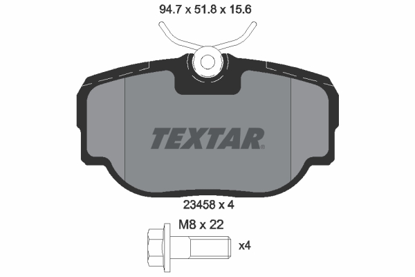 TEXTAR 2345801 Fékbetét készlet, tárcsafék