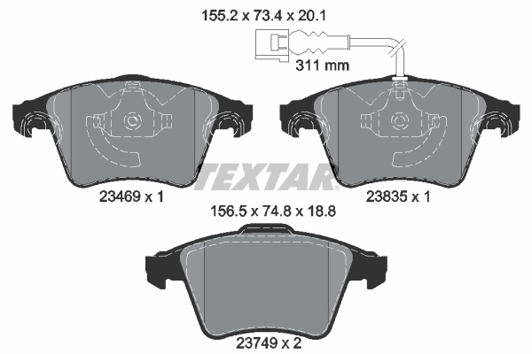 TEXTAR TEX2346901 Fékbetét