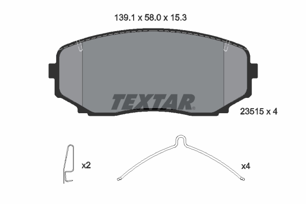 TEXTAR 2351505 Fékbetét készlet, tárcsafék