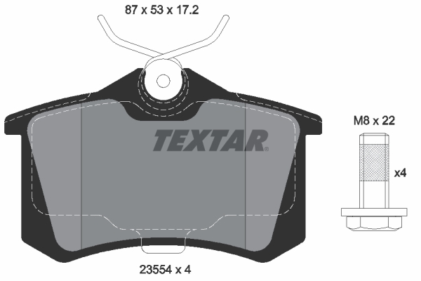 TEXTAR 2355402 Fékbetét készlet, tárcsafék