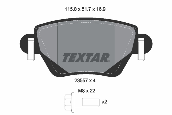 TEXTAR 2355702 Fékbetét készlet, tárcsafék