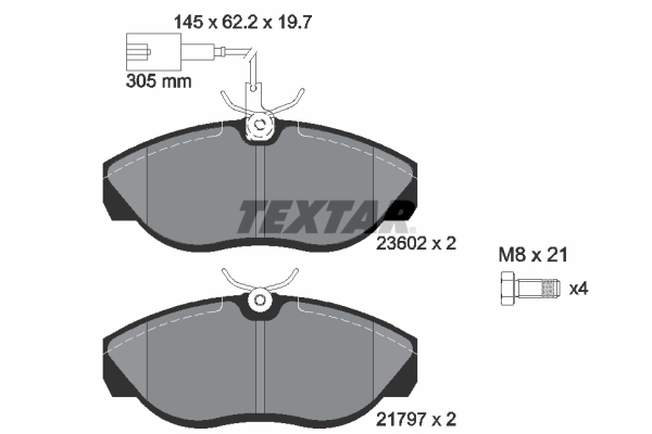 TEXTAR 2360201 Fékbetét készlet, tárcsafék