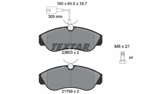 TEXTAR 2360301 Fékbetét készlet, tárcsafék