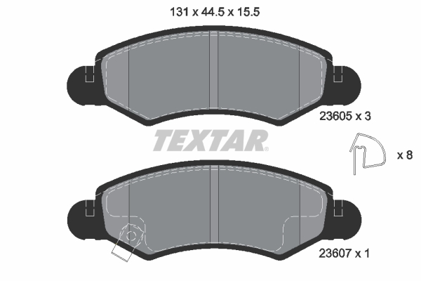 TEXTAR TEX 2360501 Fékbetét készlet, tárcsafék