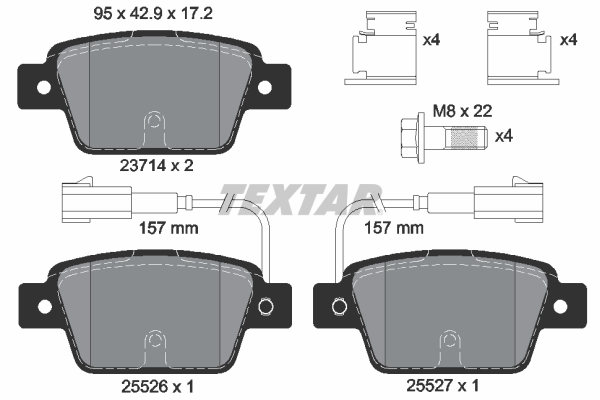 TEXTAR 2371403 Fékbetét készlet, tárcsafék