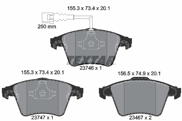 TEXTAR TEX 2374602 Fékbetét készlet, tárcsafék