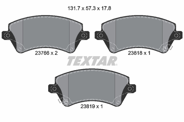 TEXTAR TEX 2376601 Fékbetét készlet, tárcsafék