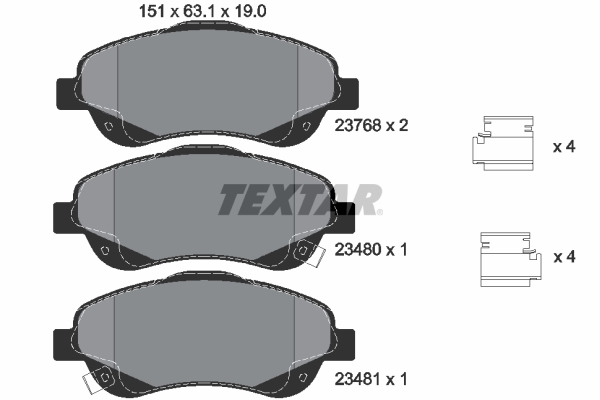 TEXTAR TEX 2376802 Fékbetét készlet, tárcsafék