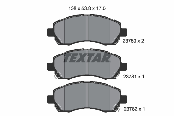 TEXTAR 227 159 2378001 - Fékbetét készlet, tárcsafék