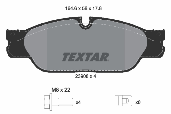 TEXTAR 2390801TX Fékbetét készlet, tárcsafék