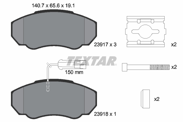 TEXTAR 2391701TX Fékbetét készlet, tárcsafék