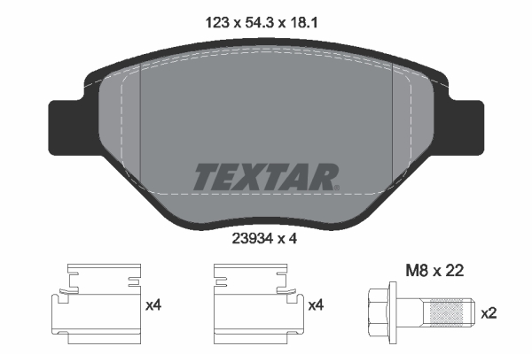 TEXTAR TEX 2393401 Fékbetét készlet, tárcsafék