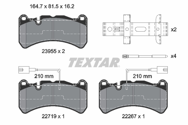 TEXTAR 2395503 Fékbetét készlet, tárcsafék