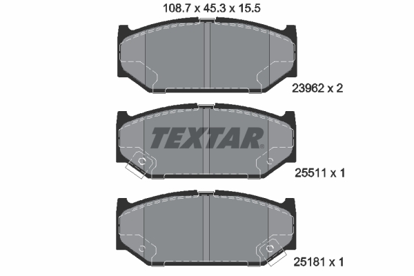 TEXTAR 236 441 2396201 - Fékbetét készlet, tárcsafék