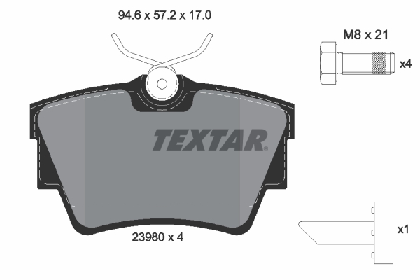 TEXTAR 2398001TX Fékbetét készlet, tárcsafék