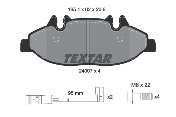 TEXTAR 2400701 Fékbetét készlet, tárcsafék