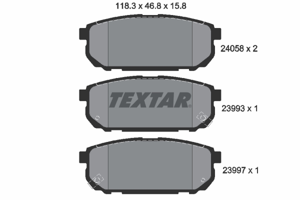 TEXTAR 223 955 2405801 - Fékbetét készlet, tárcsafék