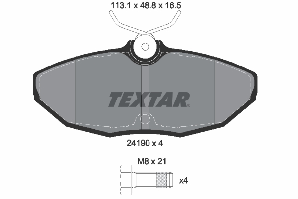 TEXTAR TEX 2419001 Fékbetét készlet, tárcsafék