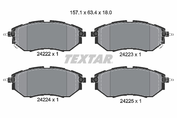 TEXTAR 233 578 2422201 - Fékbetét készlet, tárcsafék