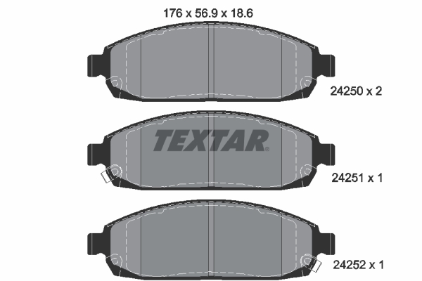 TEXTAR 222 885 2425001 - Fékbetét készlet, tárcsafék