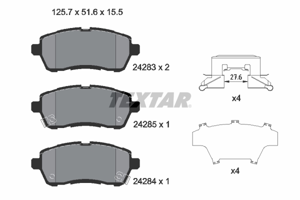 TEXTAR TEX 2428303 Fékbetét készlet, tárcsafék